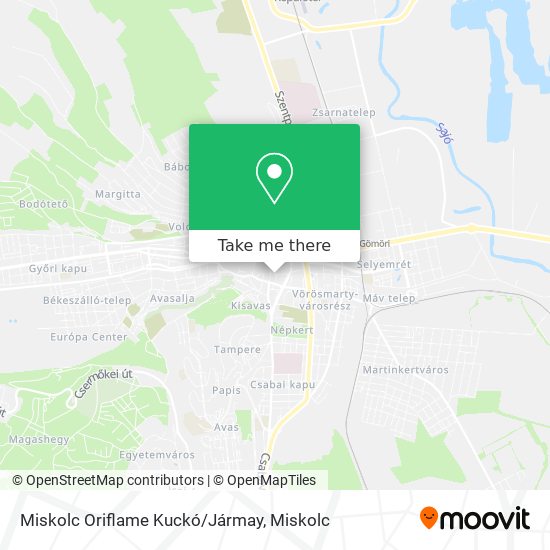 Miskolc Oriflame Kuckó/Jármay map