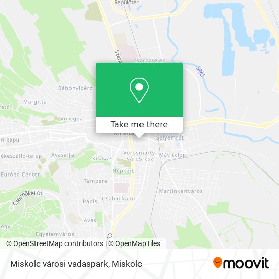 Miskolc városi vadaspark map