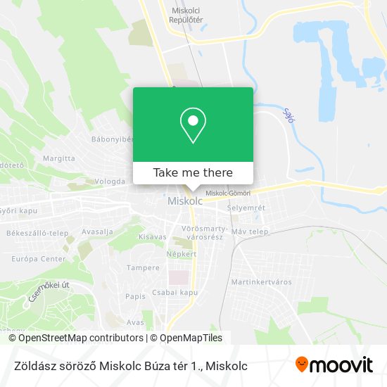 Zöldász söröző Miskolc Búza tér 1. map