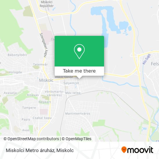 Miskolci Metro áruház map