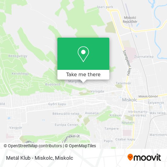 Metál Klub - Miskolc map