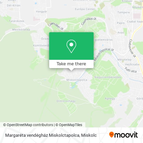 Margaréta vendégház Miskolctapolca map
