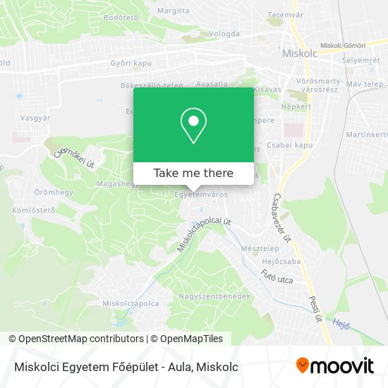 Miskolci Egyetem Főépület - Aula map