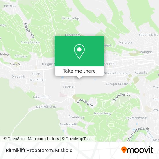 Ritmiklift Próbaterem map