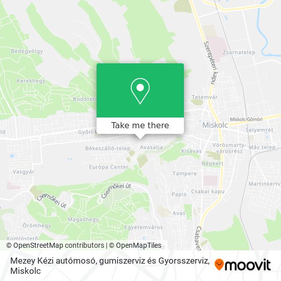 Mezey Kézi autómosó, gumiszerviz és Gyorsszerviz map