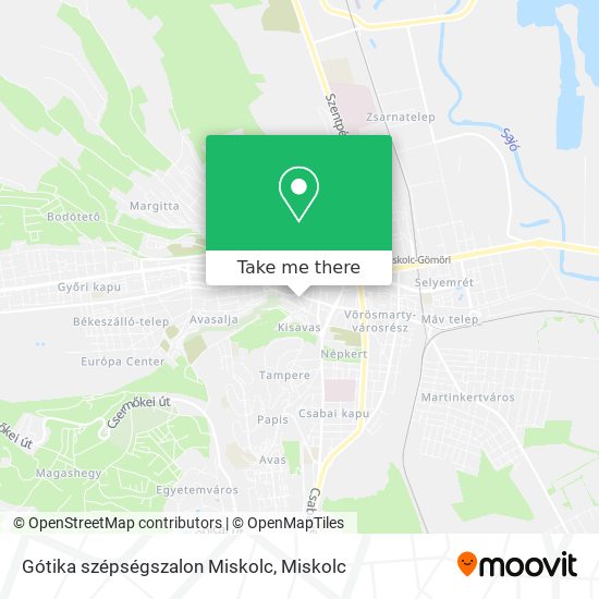 Gótika szépségszalon Miskolc map