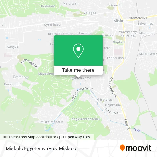 Miskolc Egyetemva'Ros map