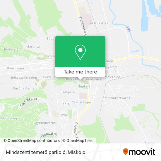 Mindszenti temető parkoló map