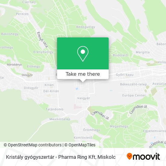 Kristály gyógyszertár - Pharma Ring Kft map