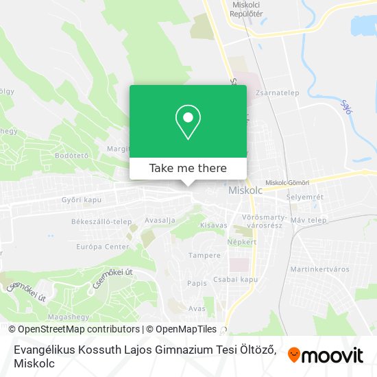 Evangélikus Kossuth Lajos Gimnazium Tesi Öltöző map