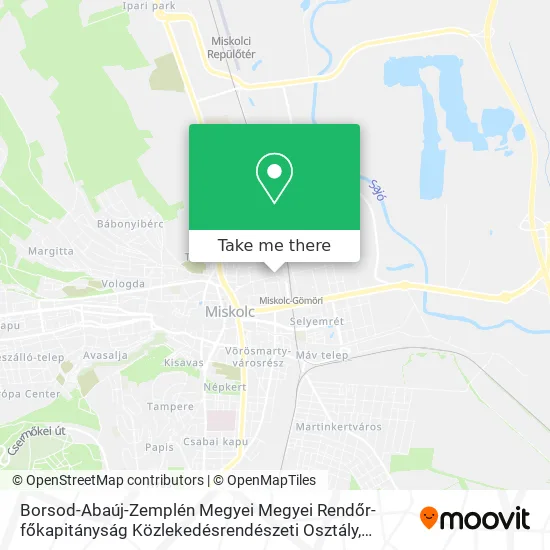 Borsod-Abaúj-Zemplén Megyei Megyei Rendőr-főkapitányság Közlekedésrendészeti Osztály map