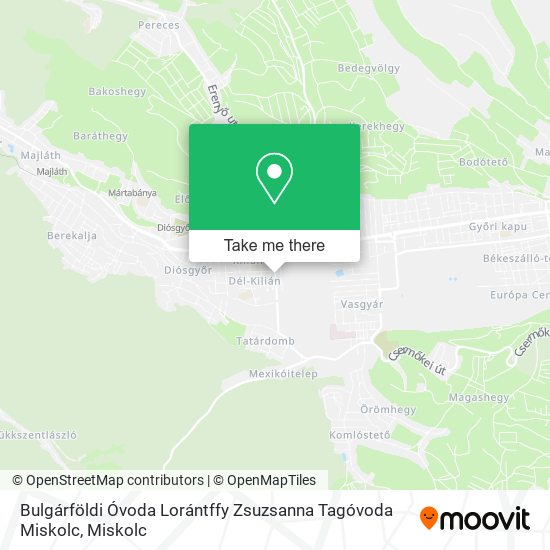 Bulgárföldi Óvoda Lorántffy Zsuzsanna Tagóvoda Miskolc map