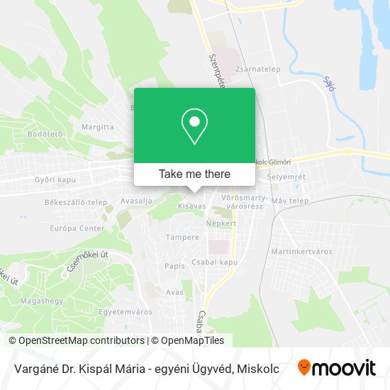 Vargáné Dr. Kispál Mária - egyéni Ügyvéd map