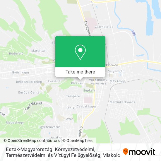 Észak-Magyarországi Környezetvédelmi, Természetvédelmi és Vízügyi Felügyelőség map