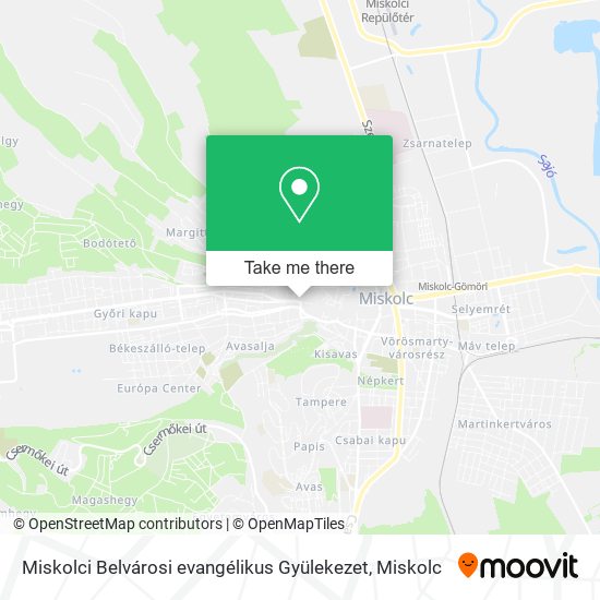 Miskolci Belvárosi evangélikus Gyülekezet map