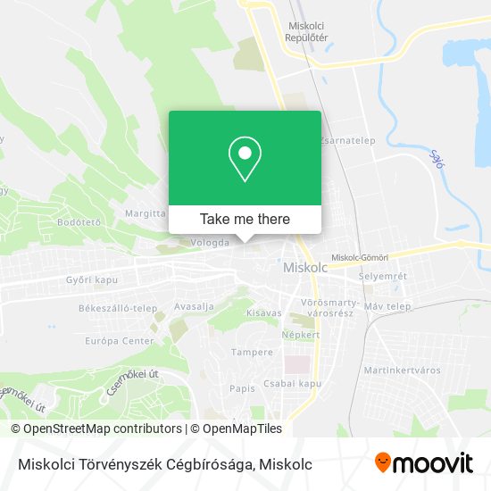 Miskolci Törvényszék Cégbírósága map