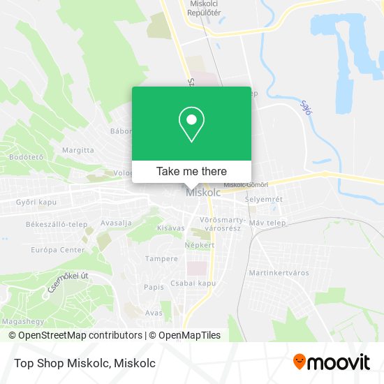 Top Shop Miskolc map