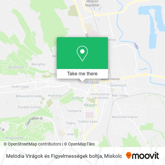 Melódia Virágok és Figyelmességek boltja map