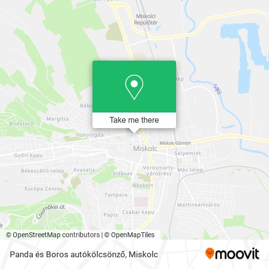 Panda és Boros autókölcsönző map