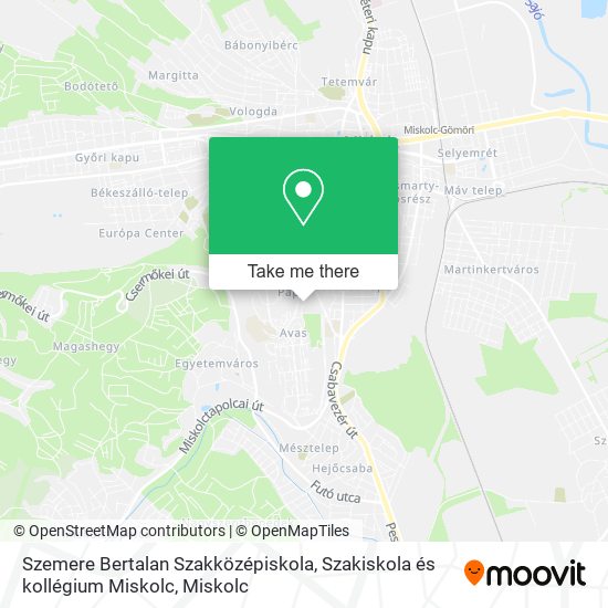 Szemere Bertalan Szakközépiskola, Szakiskola és kollégium Miskolc map