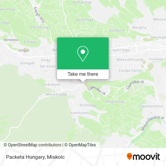 Packeta Hungary map