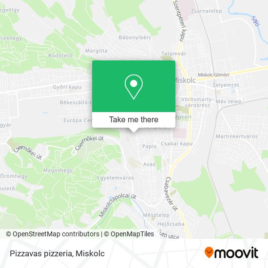 Pizzavas pizzeria map