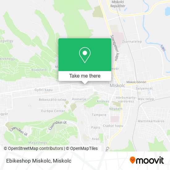 Ebikeshop Miskolc map