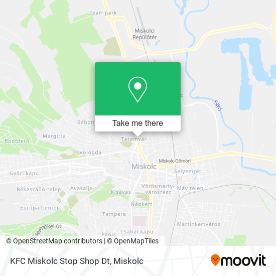 KFC Miskolc Stop Shop Dt map