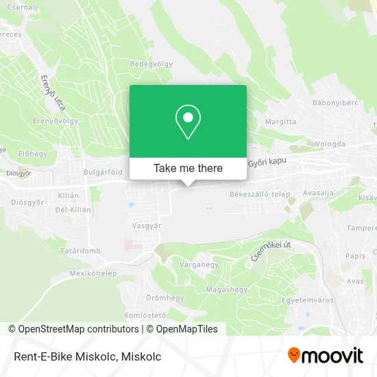 Rent-E-Bike Miskolc map