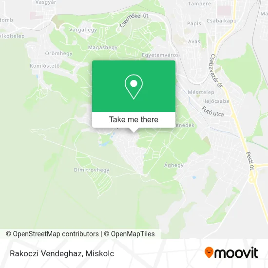 Rakoczi Vendeghaz map