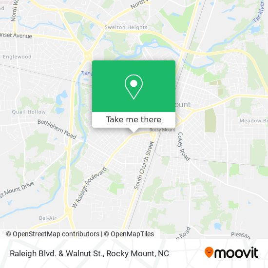 Raleigh Blvd. & Walnut St. map
