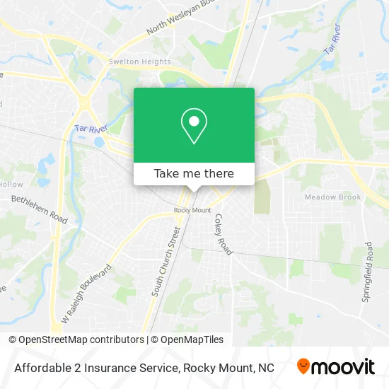 How to get to Affordable 2 Insurance Service in Rocky Mount by Bus?