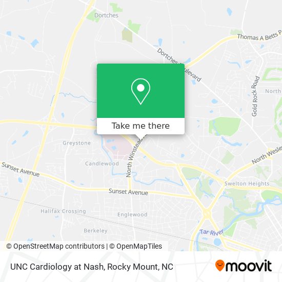 Mapa de UNC Cardiology at Nash
