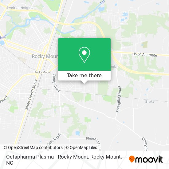 Mapa de Octapharma Plasma - Rocky Mount