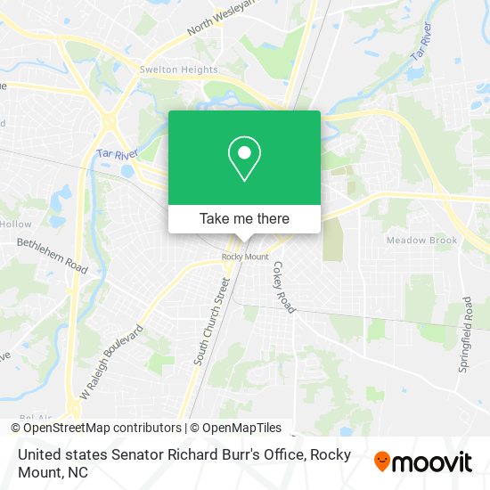 United states Senator Richard Burr's Office map