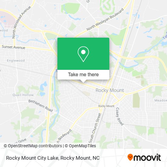 Mapa de Rocky Mount City Lake