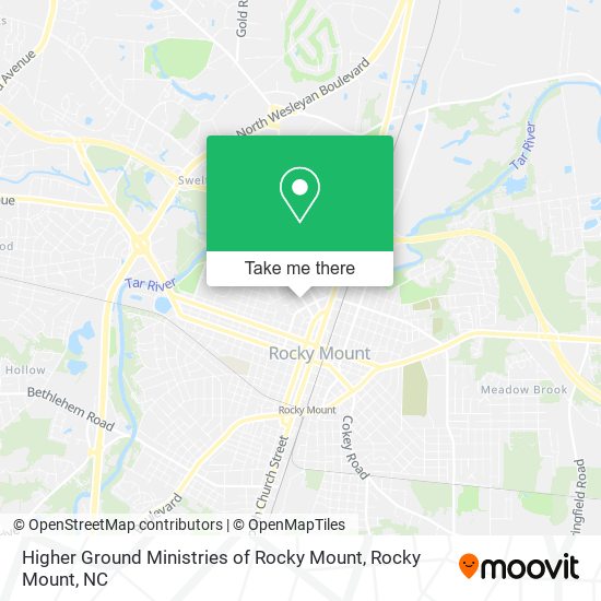 Higher Ground Ministries of Rocky Mount map