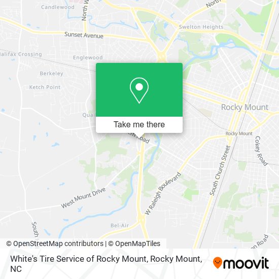 White's Tire Service of Rocky Mount map