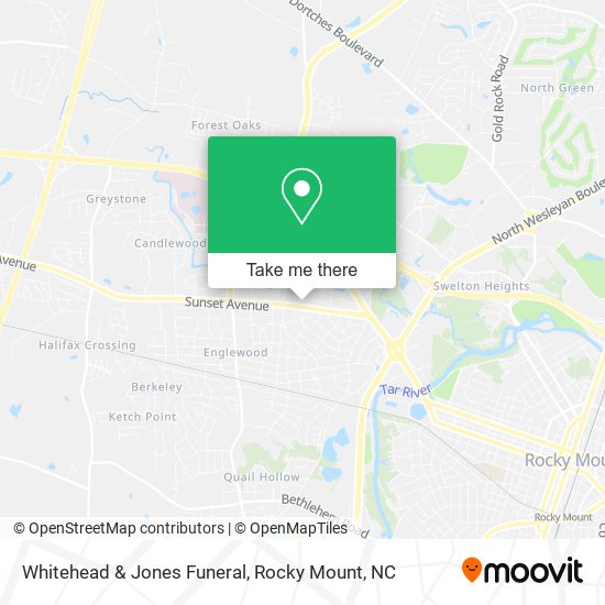 Whitehead & Jones Funeral map