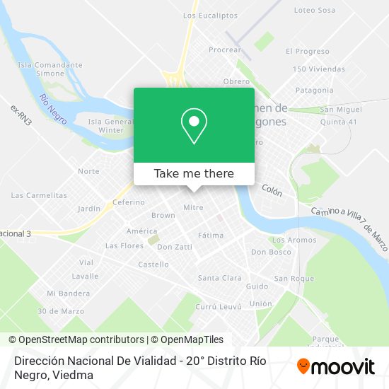 Mapa de Dirección Nacional De Vialidad - 20° Distrito Río Negro