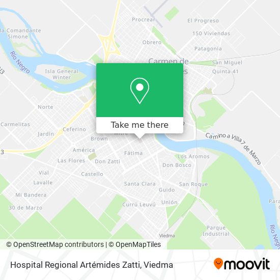 Hospital Regional Artémides Zatti map