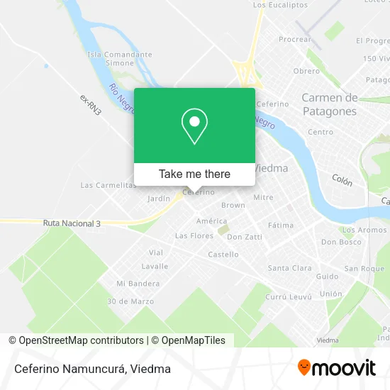 Mapa de Ceferino Namuncurá