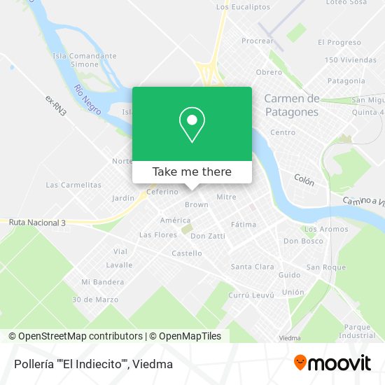 Mapa de Pollería ""El Indiecito""