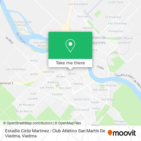 Estadio Cirilo Martínez - Club Atlético San Martín De Viedma map