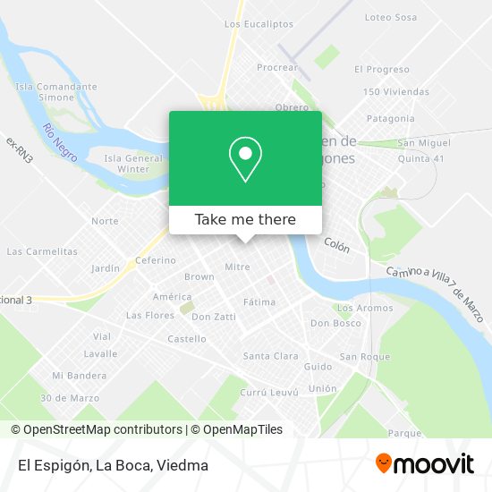 Mapa de El Espigón, La Boca