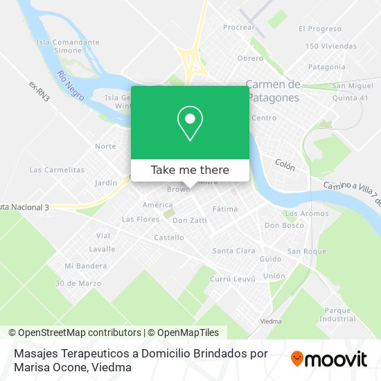 Mapa de Masajes Terapeuticos a Domicilio Brindados por Marisa Ocone