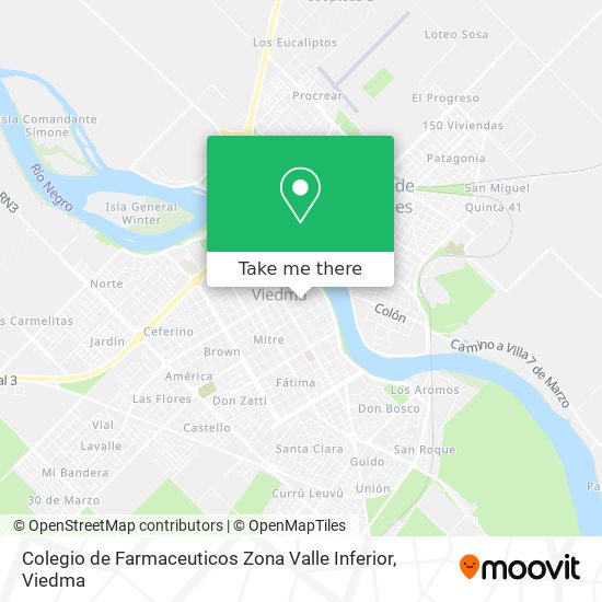 Colegio de Farmaceuticos Zona Valle Inferior map