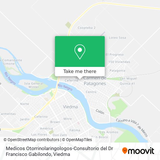 Mapa de Medicos Otorrinolaringologos-Consultorio del Dr Francisco Gabilondo