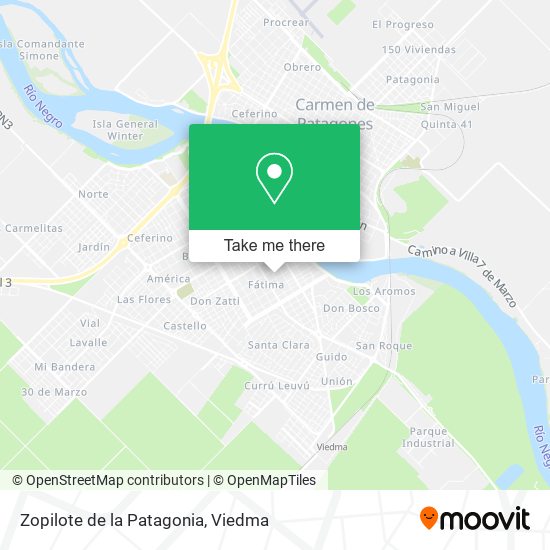 Zopilote de la Patagonia map