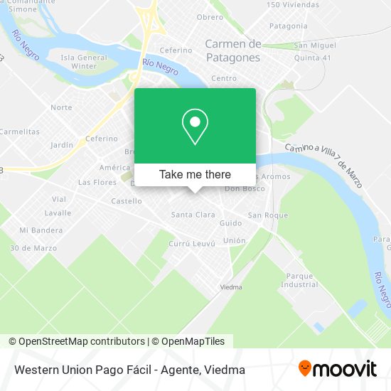 Mapa de Western Union Pago Fácil - Agente